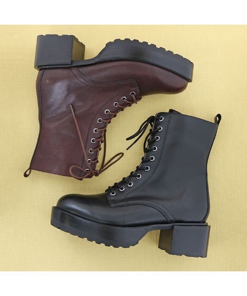 あしながおじさん（アシナガオジサン）の「厚底レースアップブーツ　-6701519（ブーツ・レディース・ブラック/アイボリー/ワイン・22.5cm/23.5cm/24.5cm/23.0cm/24.0cm）」の21枚目の写真