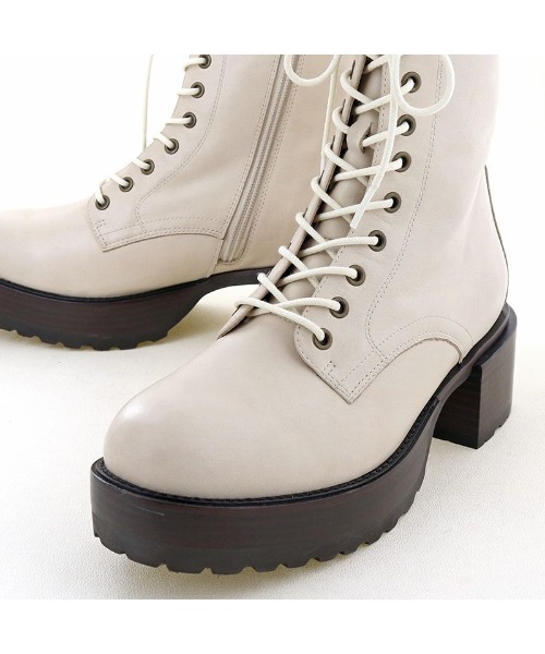 あしながおじさん（アシナガオジサン）の「厚底レースアップブーツ　-6701519（ブーツ・レディース・ブラック/アイボリー/ワイン・22.5cm/23.5cm/24.5cm/23.0cm/24.0cm）」の16枚目の写真