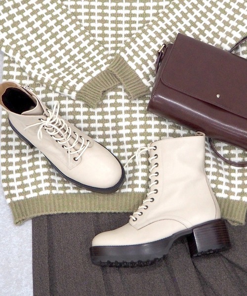 あしながおじさん（アシナガオジサン）の「厚底レースアップブーツ　-6701519（ブーツ・レディース・ブラック/アイボリー/ワイン・22.5cm/23.5cm/24.5cm/23.0cm/24.0cm）」の14枚目の写真