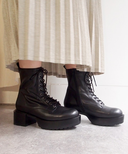 あしながおじさん（アシナガオジサン）の「厚底レースアップブーツ　-6701519（ブーツ・レディース・ブラック/アイボリー/ワイン・22.5cm/23.5cm/24.5cm/23.0cm/24.0cm）」の18枚目の写真