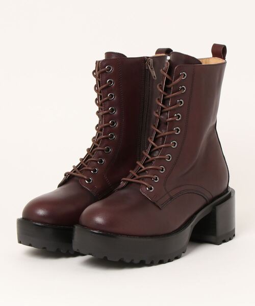 あしながおじさん（アシナガオジサン）の「厚底レースアップブーツ　-6701519（ブーツ・レディース・ブラック/アイボリー/ワイン・22.5cm/23.5cm/24.5cm/23.0cm/24.0cm）」の6枚目の写真