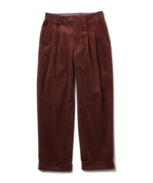 MR.OLIVE（ミスターオリーブ）の「MR.OLIVE ミスターオリーブ / 8W STRETCH CORDUROY / 2TUCK TAPERED PANTS 8ウェル ストレッチコーデュロイ / ツータック テーパード パンツ / M-223148（スラックス・メンズ・ブラウン/ブラック・MEDIUM/LARGE/SMALL）」の3枚目の写真
