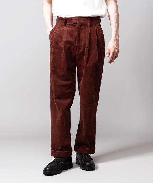 MR.OLIVE（ミスターオリーブ）の「MR.OLIVE ミスターオリーブ / 8W STRETCH CORDUROY / 2TUCK TAPERED PANTS 8ウェル ストレッチコーデュロイ / ツータック テーパード パンツ / M-223148（スラックス・メンズ・ブラウン/ブラック・MEDIUM/LARGE/SMALL）」の11枚目の写真