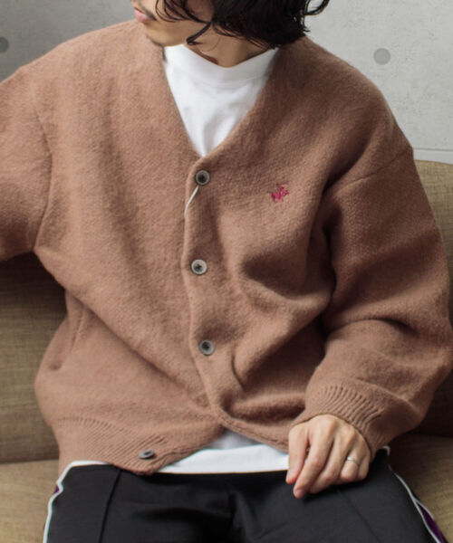 BEVERLY HILLS POLO CLUB（ビバリーヒルズポロクラブ）の「【BEVERLY HILLS POLO CLUB/ビバリーヒルズポロクラブ】モヘヤライクカーディガン（カーディガン/ボレロ・メンズ・ダークグリーン/ブルー系その他2/パープル系その他/ライトパープル/ブルー系その他/ブラック系その他/モカ/ミント/オレンジ/オリーブ/ピンク/ネイビー・M/L/XL）」の16枚目の写真