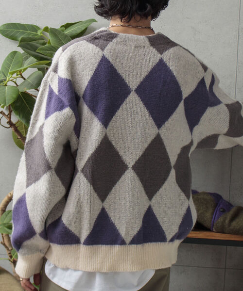 BEVERLY HILLS POLO CLUB（ビバリーヒルズポロクラブ）の「【BEVERLY HILLS POLO CLUB/ビバリーヒルズポロクラブ】モヘヤライクカーディガン（カーディガン/ボレロ・メンズ・ダークグリーン/ブルー系その他2/パープル系その他/ライトパープル/ブルー系その他/ブラック系その他/モカ/ミント/オレンジ/オリーブ/ピンク/ネイビー・M/L/XL）」の13枚目の写真