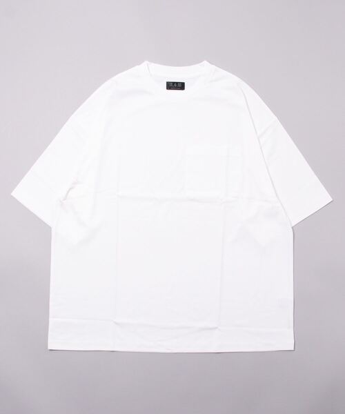 A4A(エーフォーエー)の「A4A/エーフォーエー/強撚糸ラウンドポケット半袖Tシャツ(Tシャツ/カットソー・メンズ・ホワイト/ブラック/ブルー/グリーン・M/L)」の2枚目の写真