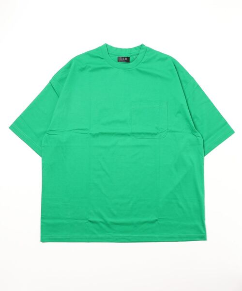 A4A(エーフォーエー)の「A4A/エーフォーエー/強撚糸ラウンドポケット半袖Tシャツ(Tシャツ/カットソー・メンズ・ホワイト/ブラック/ブルー/グリーン・M/L)」の4枚目の写真