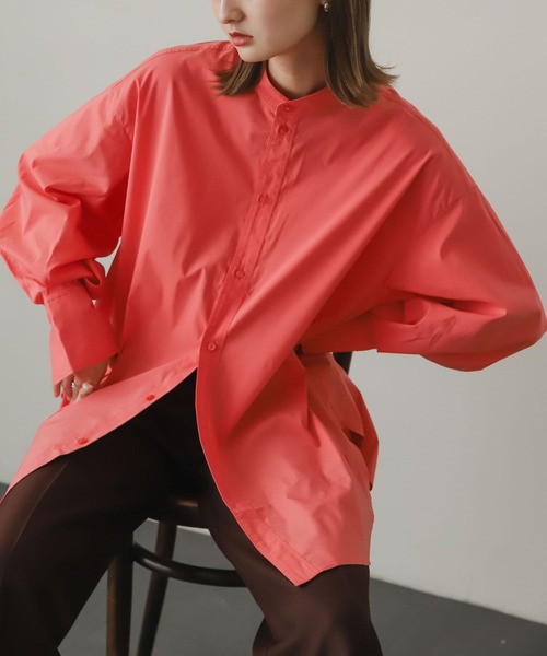 SENSE OF PLACE by URBAN RESEARCH(センスオブプレイスバイアーバンリサーチ)の「カラーコクーンスリーブシャツ(シャツ/ブラウス・レディース・ライトブルー/オフホワイト/ピンク/グリーン系その他/ブルー系その他/イエロー系その他/ピンク系その他・ONE)」の7枚目の写真