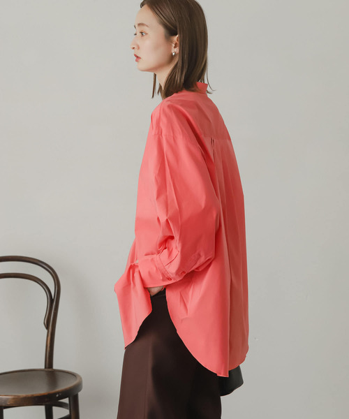 SENSE OF PLACE by URBAN RESEARCH(センスオブプレイスバイアーバンリサーチ)の「カラーコクーンスリーブシャツ(シャツ/ブラウス・レディース・ライトブルー/オフホワイト/ピンク/グリーン系その他/ブルー系その他/イエロー系その他/ピンク系その他・ONE)」の9枚目の写真