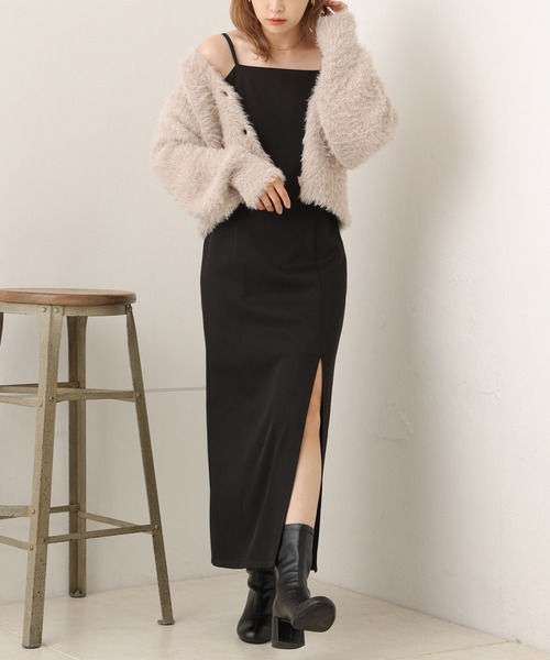 one after another NICE CLAUP(ワンアフターアナザーナイスクラップ)の「Iラインスリットキャミワンピース(ワンピース・レディース・ホワイト系その他/ブラック/ブラウン系その他/グレー系その他・SMALL/MEDIUM)」の20枚目の写真