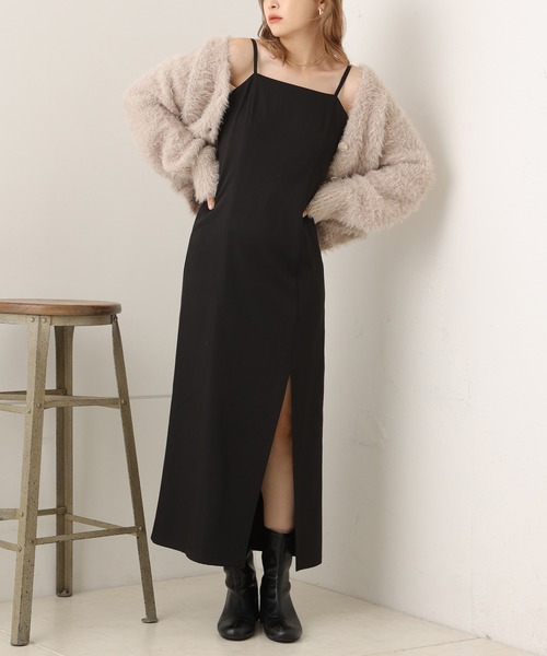 one after another NICE CLAUP(ワンアフターアナザーナイスクラップ)の「Iラインスリットキャミワンピース(ワンピース・レディース・ホワイト系その他/ブラック/ブラウン系その他/グレー系その他・SMALL/MEDIUM)」の21枚目の写真