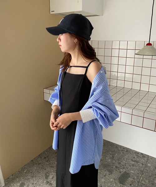 one after another NICE CLAUP(ワンアフターアナザーナイスクラップ)の「Iラインスリットキャミワンピース(ワンピース・レディース・ホワイト系その他/ブラック/ブラウン系その他/グレー系その他・SMALL/MEDIUM)」の8枚目の写真