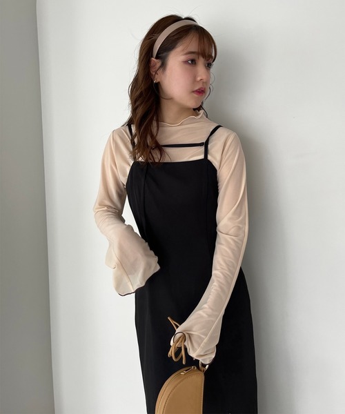 one after another NICE CLAUP(ワンアフターアナザーナイスクラップ)の「Iラインスリットキャミワンピース(ワンピース・レディース・ホワイト系その他/ブラック/ブラウン系その他/グレー系その他・SMALL/MEDIUM)」の7枚目の写真