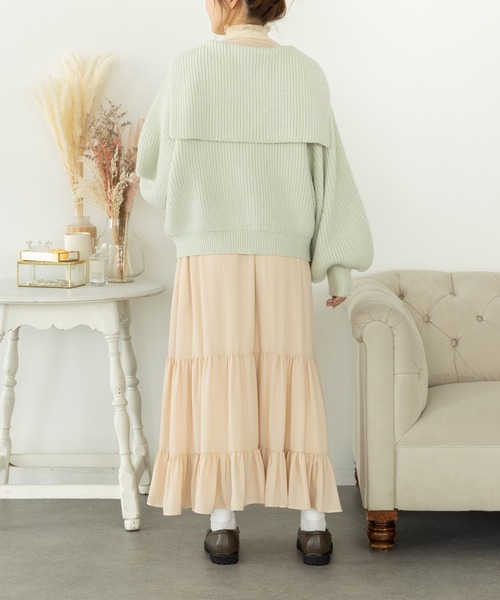 SLURR（スラ―）の「ランダムティアードスカート（スカート・レディース・ブラック/アイボリー/モカ・FREE）」の9枚目の写真