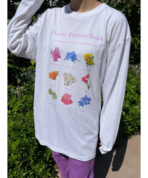 WC（ダブル シー）の「フラワープリントロンT（Tシャツ/カットソー・レディース・ブラック/ピンク・FREE）」の2枚目の写真