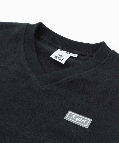 X-girl（エックスガール）の「BICOLOR FLEECE TOP（スウェット・レディース・ホワイト/ブラック/ベージュ・S/M）」の6枚目の写真