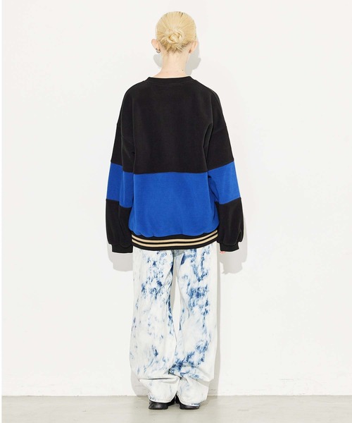 X-girl（エックスガール）の「BICOLOR FLEECE TOP（スウェット・レディース・ホワイト/ブラック/ベージュ・S/M）」の12枚目の写真