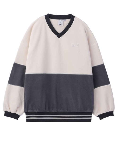 X-girl（エックスガール）の「BICOLOR FLEECE TOP（スウェット・レディース・ホワイト/ブラック/ベージュ・S/M）」の19枚目の写真