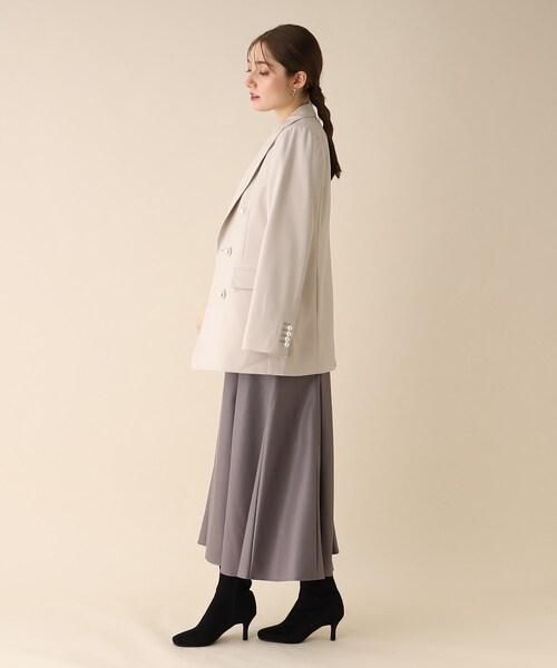 OPAQUE.CLIP（オペークドットクリップ）の「◆パール調釦テーラードジャケット（テーラードジャケット・レディース・ライトグレー/ネイビー・38/36）」の9枚目の写真