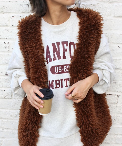 MLI'A（エムリア）の「カレッジロゴスウェット（スウェット・レディース・ブラック/オートミール/ボルドー・M）」の3枚目の写真