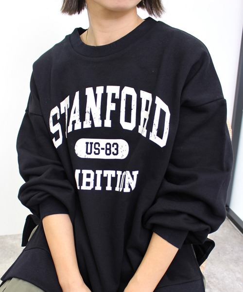 MLI'A（エムリア）の「カレッジロゴスウェット（スウェット・レディース・ブラック/オートミール/ボルドー・M）」の4枚目の写真