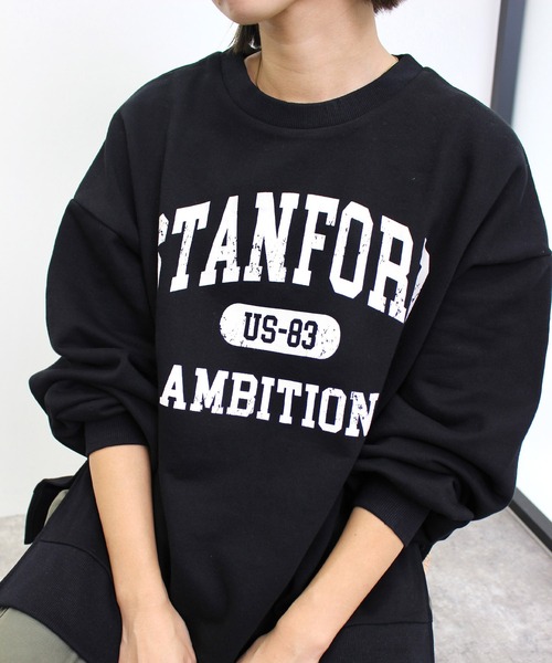 MLI'A（エムリア）の「カレッジロゴスウェット（スウェット・レディース・ブラック/オートミール/ボルドー・M）」の6枚目の写真