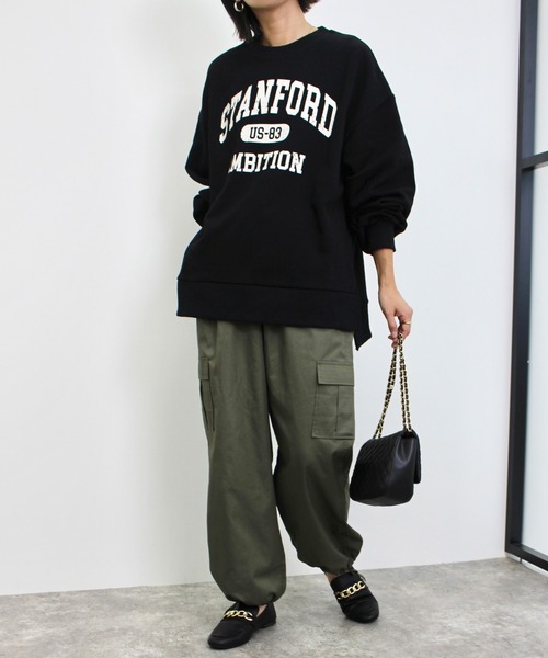 MLI'A（エムリア）の「カレッジロゴスウェット（スウェット・レディース・ブラック/オートミール/ボルドー・M）」の9枚目の写真