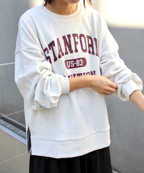 MLI'A（エムリア）の「カレッジロゴスウェット（スウェット・レディース・ブラック/オートミール/ボルドー・M）」の12枚目の写真