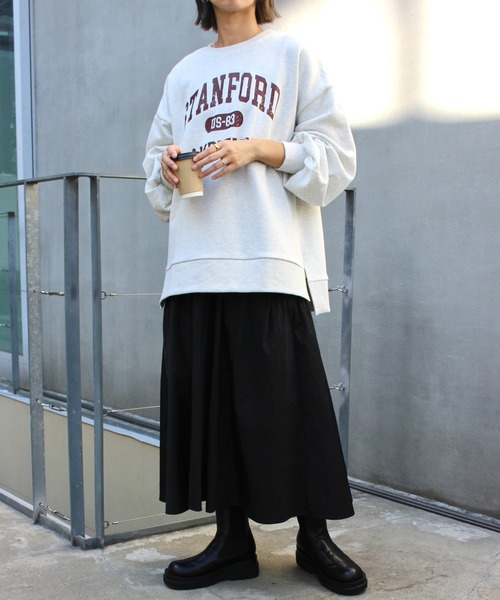 MLI'A（エムリア）の「カレッジロゴスウェット（スウェット・レディース・ブラック/オートミール/ボルドー・M）」の17枚目の写真