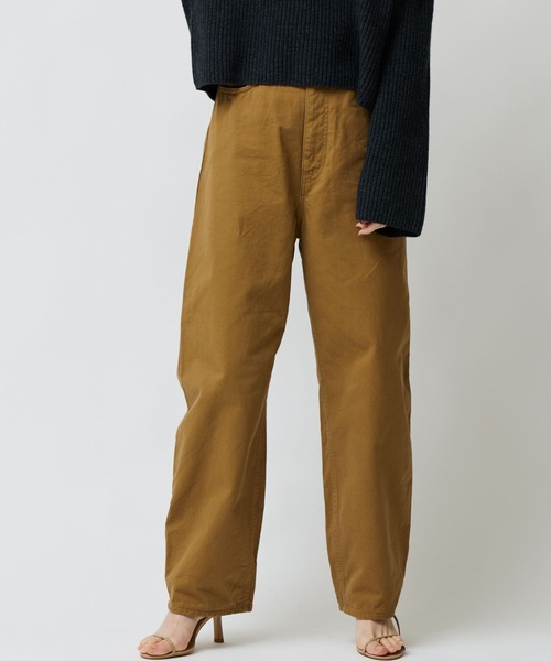 BABYLONE（バビロン）の「チノクロスワイドストレートパンツ（チノパンツ・レディース・ライトブラウン/オフホワイト/カーキ・36inch/38inch）」の18枚目の写真