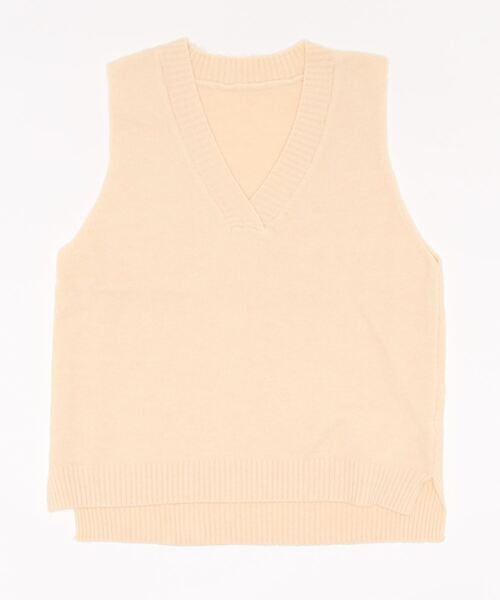 ibeul_（イベール）の「Vネックベスト（ニット/セーター・レディース・アイボリー/ブラック/グレー/ベージュ・FREE）」の5枚目の写真
