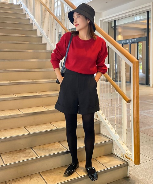 KOBE LETTUCE（コウベレタス）の「[ SAYAKAさんコラボ ]スウェットニットシンプルトップス（ニット/セーター・レディース・アイボリー/ピンク/レッド/グリーン/グレー/イエロー・FREE）」の11枚目の写真