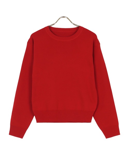 KOBE LETTUCE（コウベレタス）の「[ SAYAKAさんコラボ ]スウェットニットシンプルトップス（ニット/セーター・レディース・アイボリー/ピンク/レッド/グリーン/グレー/イエロー・FREE）」の13枚目の写真