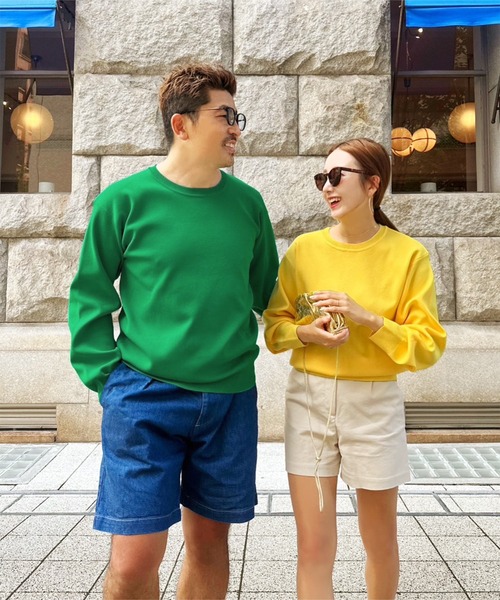 KOBE LETTUCE（コウベレタス）の「[ SAYAKAさんコラボ ]スウェットニットシンプルトップス（ニット/セーター・レディース・アイボリー/ピンク/レッド/グリーン/グレー/イエロー・FREE）」の18枚目の写真