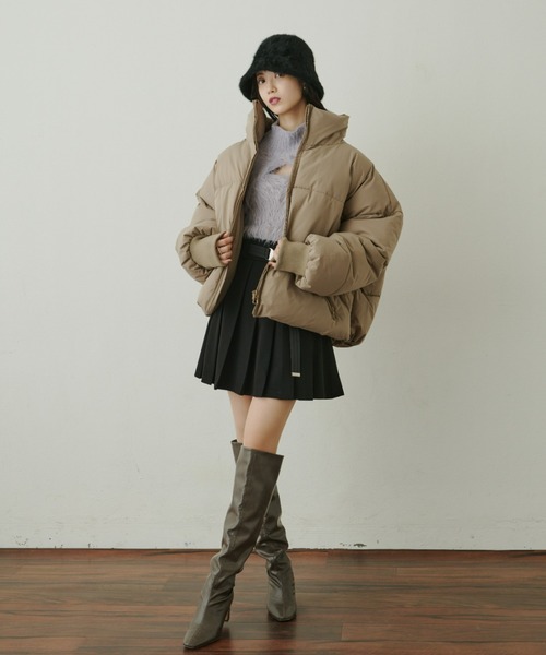 VIOLETTA(ヴィオレッタ)の「ファイバーダウンコート(ダウンジャケット/コート・レディース・オフホワイト/ブラック/グレイッシュベージュ・FREE)」の7枚目の写真