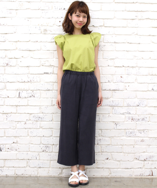 Kastane（カスタネ）の「【Kastane】袖ギャザーブラウス（シャツ/ブラウス・レディース・ホワイト/ライム/ネイビー/ピンク・FREE）」の6枚目の写真