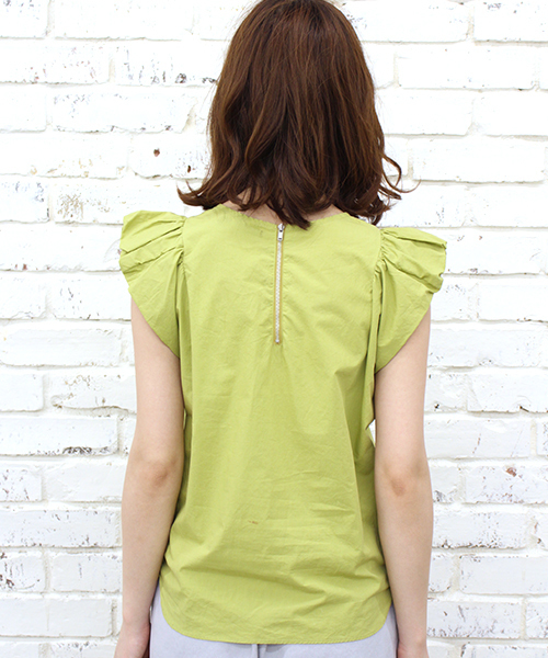 Kastane（カスタネ）の「【Kastane】袖ギャザーブラウス（シャツ/ブラウス・レディース・ホワイト/ライム/ネイビー/ピンク・FREE）」の10枚目の写真