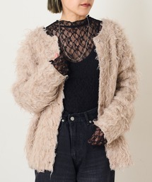 ハイネックレースプルオーバー