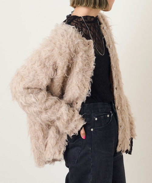 Omekashi（オメカシ）の「ハイネックレースプルオーバー（Tシャツ/カットソー・レディース・アイボリー/ブラック・FREE）」の5枚目の写真