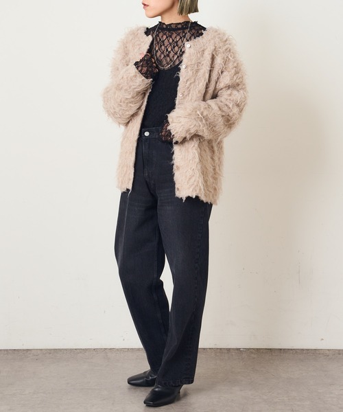 Omekashi（オメカシ）の「ハイネックレースプルオーバー（Tシャツ/カットソー・レディース・アイボリー/ブラック・FREE）」の11枚目の写真