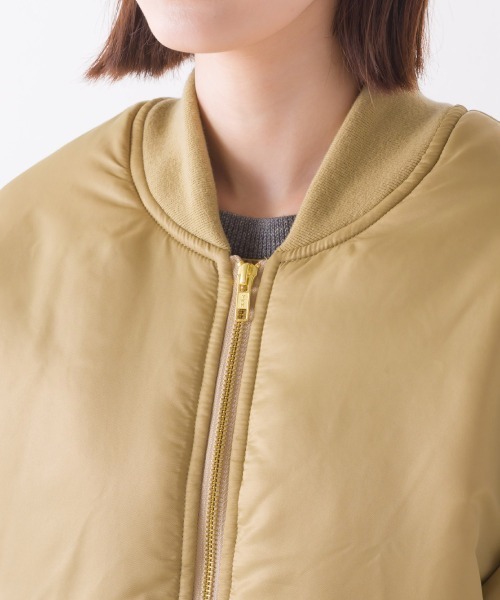 OMNES（オムネス）の「ナイロンツイルMA-1ブルゾン（ブルゾン・レディース・ブラック/ベージュ・FREE）」の13枚目の写真