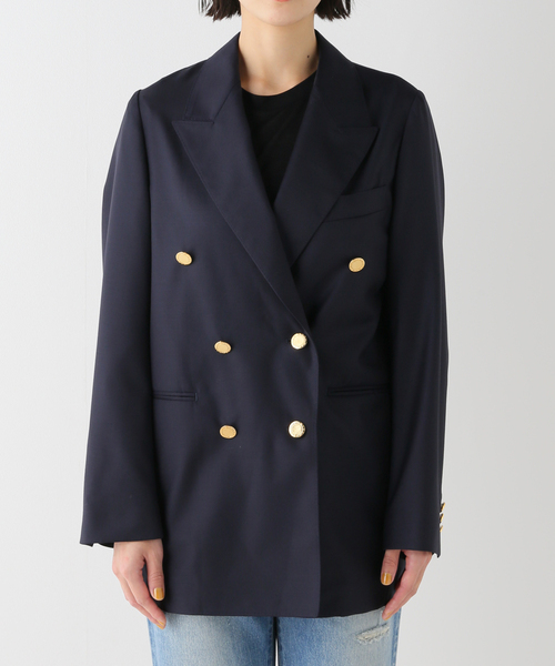 COUTURE D'ADAM ダブルテーラードジャケット 38 ツイード 濃紺 セール】【COUTURE D`ADAM/クチュールドアダム】OVERSIZED