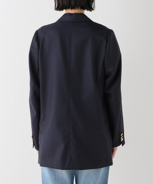 COUTURE D'ADAM ダブルテーラードジャケット 38 ツイード 濃紺 セール】COUTURE D'ADAM(クチュール ド アダム) BIG JK / Stripe