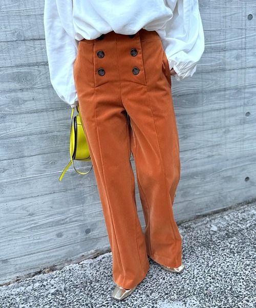 mi via loca(ミヴィアロカ)の「コーデュロイワイドパンツ(その他パンツ・レディース・オレンジ/ブラウン/カーキブラウン・FREE)」の1枚目の写真