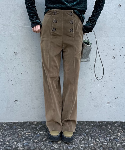 mi via loca(ミヴィアロカ)の「コーデュロイワイドパンツ(その他パンツ・レディース・オレンジ/ブラウン/カーキブラウン・FREE)」の3枚目の写真