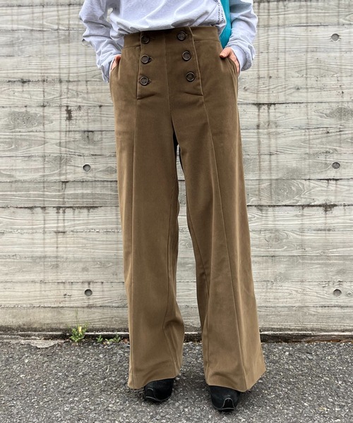 mi via loca(ミヴィアロカ)の「コーデュロイワイドパンツ(その他パンツ・レディース・オレンジ/ブラウン/カーキブラウン・FREE)」の5枚目の写真