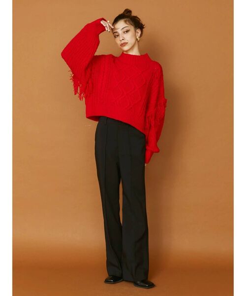 EVRIS（エヴリス）の「ツイルフレアパンツ（その他パンツ・レディース・ブラウン/ブルー/ブラック・MEDIUM/SMALL）」の4枚目の写真