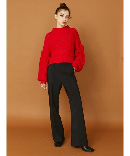 EVRIS（エヴリス）の「ツイルフレアパンツ（その他パンツ・レディース・ブラウン/ブルー/ブラック・MEDIUM/SMALL）」の5枚目の写真