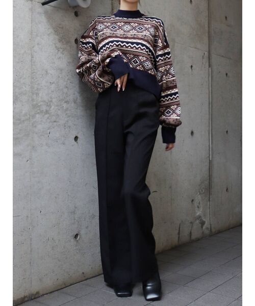 EVRIS（エヴリス）の「ツイルフレアパンツ（その他パンツ・レディース・ブラウン/ブルー/ブラック・MEDIUM/SMALL）」の9枚目の写真