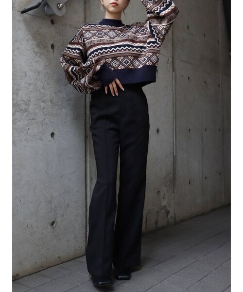 EVRIS（エヴリス）の「ツイルフレアパンツ（その他パンツ・レディース・ブラウン/ブルー/ブラック・MEDIUM/SMALL）」の10枚目の写真